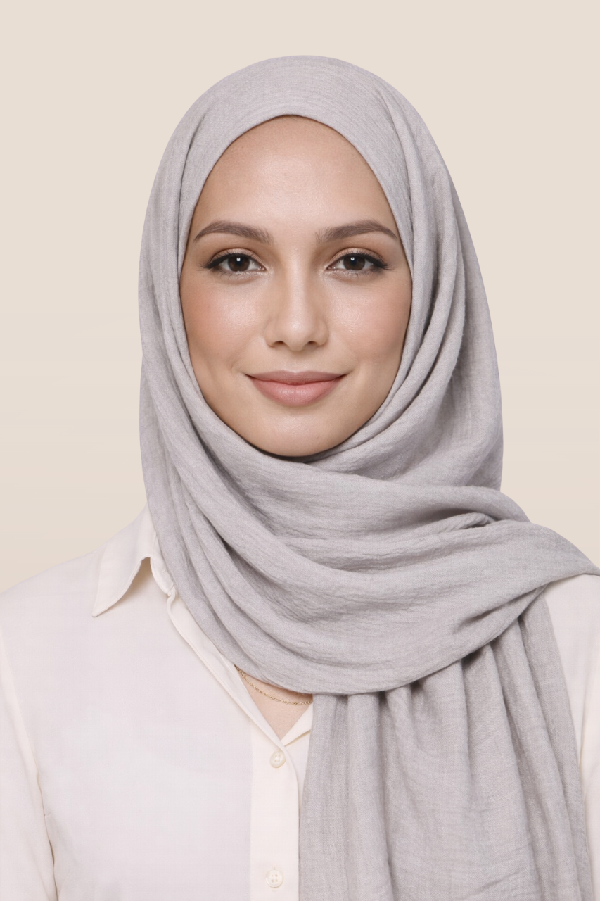 Weicher Soft Crinkle Schal für Damen in der Farbe Grau von SE MERCI