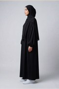 Elegante Damen Abaya in Schwarz aus Baumwolle mit lockerem Schnitt für Alltag und Gebet