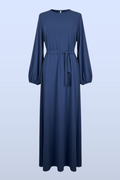 Elegante Damen Abaya in Blau aus Baumwolle mit lockerem Schnitt für Alltag und Gebet
