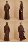 Elegante Abaya mit fließendem Schnitt, Rückenfalten und Reißverschluss – inklusive Schal, bequem und vielseitig für Alltag, Gebet und besondere Anlässe