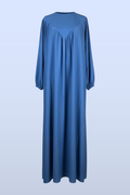 Elegante Abaya mit fließendem Schnitt, V-Falten-Design und Ballonärmeln – stilvoll und bequem für Alltag und besondere Anlässe
