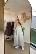 Lässiger Street-Style Rock in A-Linie mit Gummibund, Zugband und großen Taschen – bequemer Freizeitrock aus Gabardine