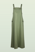 Latzkleid aus Gabardine mit quadratischem Ausschnitt, verstellbaren Trägern und Taschen – sportlich-lässiger Freizeitlook für vielseitige Kombinationen