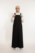 Latzkleid aus Gabardine mit quadratischem Ausschnitt, verstellbaren Trägern und Taschen – sportlich-lässiger Freizeitlook für vielseitige Kombinationen
