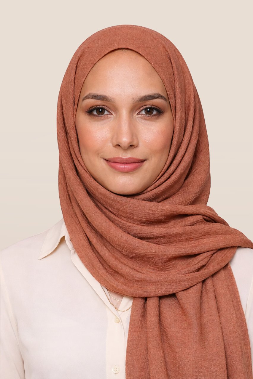 Weicher Soft Crinkle Schal für Damen in der Farbe Beigerot von SE MERCI