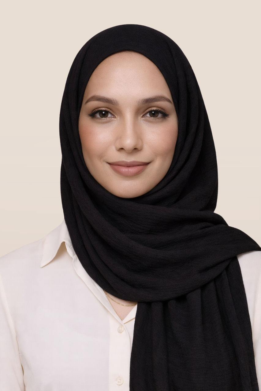 Weicher Soft Crinkle Schal für Damen in der Farbe Schwarz von SE MERCI